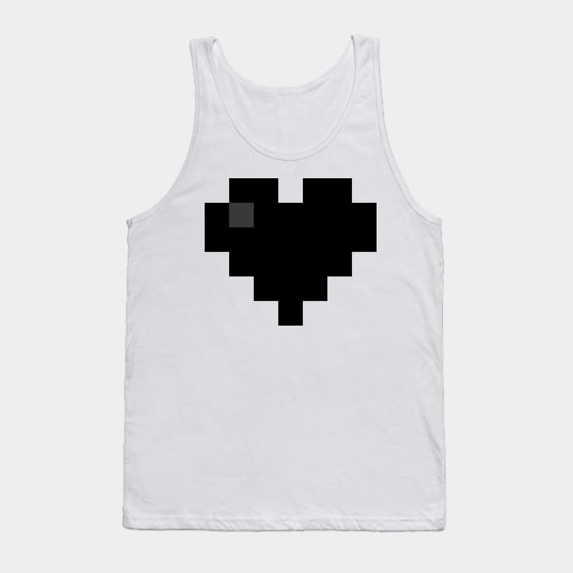 Simple Black Pixel Heart Tank Top by gkillerb